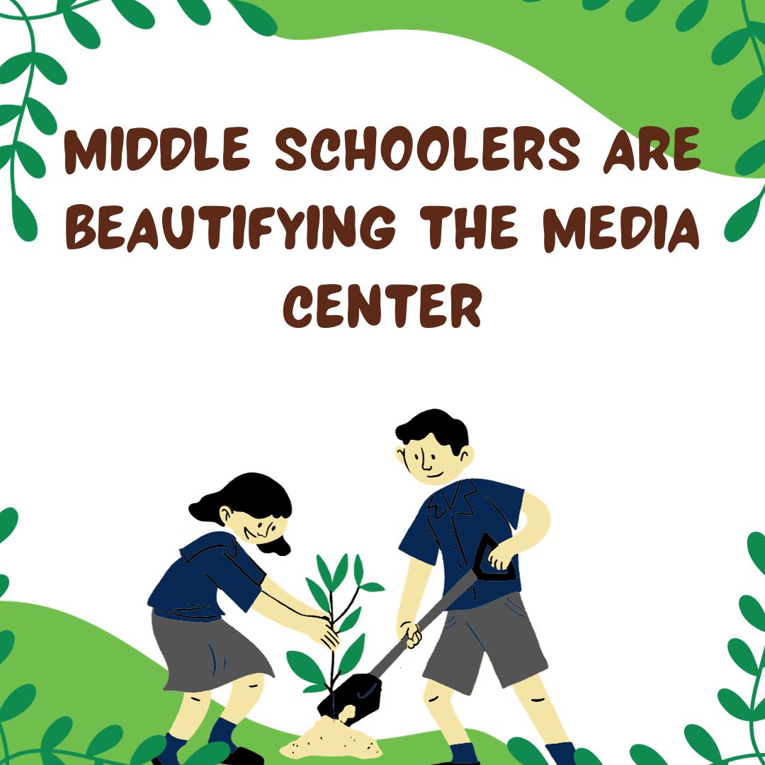 FHS middle schoolers beautify Media Center garden